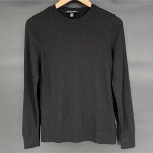 Katherine Barclay Womens Extra Fine Merino Wool Sweater S Black Old Money Preppy